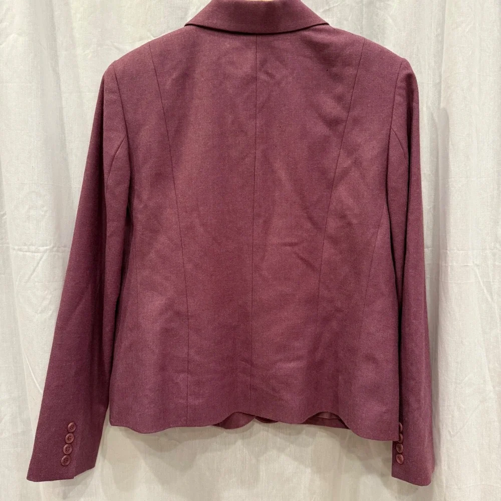 Pendleton Women's 14 Blazer Jacket‎ Burgundy Orchid Wool Classic Career Office